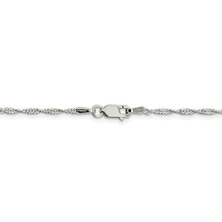 9" Sterling Silver 1.75mm Singapore Chain Anklet