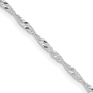 24" Rhodium-plated Sterling Silver 1.75mm Singapore Chain Necklace