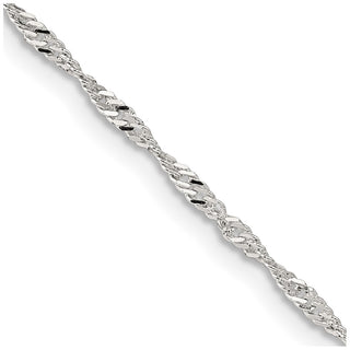 30" Sterling Silver 1.75mm Singapore Chain Necklace