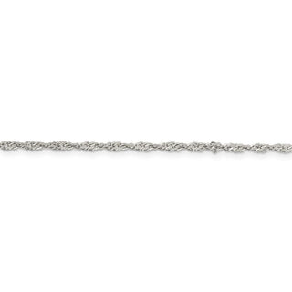 9" Sterling Silver 2mm Singapore Chain Anklet