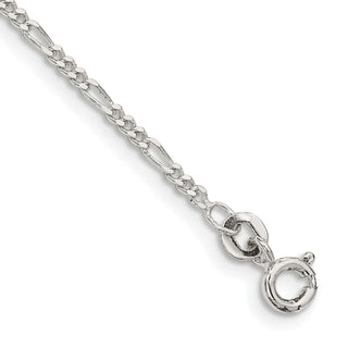 10" Sterling Silver 1.75mm Figaro Chain Anklet