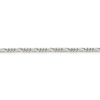 6" Sterling Silver 2.85mm Figaro Chain Bracelet
