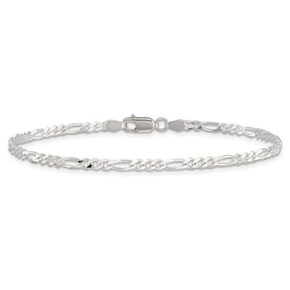 6" Sterling Silver 2.85mm Figaro Chain Bracelet