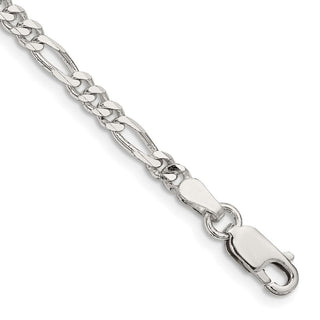 9" Sterling Silver 3.5mm Figaro Chain Bracelet