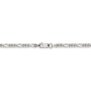 7" Sterling Silver Rhodium-plated 4mm Figaro Chain Bracelet
