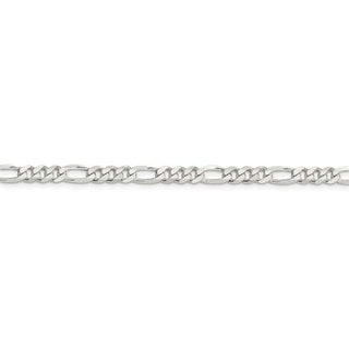 9" Sterling Silver 4.5mm Figaro Chain Bracelet