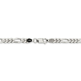 9" Sterling Silver 5.5mm Figaro Chain Bracelet