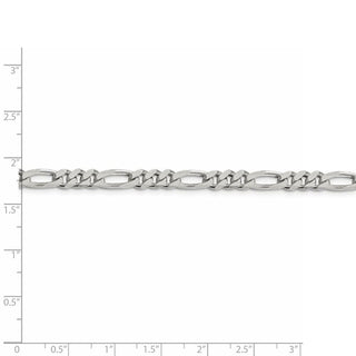 9" Sterling Silver 5.5mm Figaro Chain Bracelet