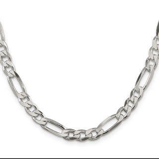 20" Sterling Silver 6.75mm Figaro Chain Necklace
