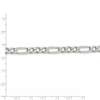 24" Sterling Silver 6.75mm Figaro Chain Necklace