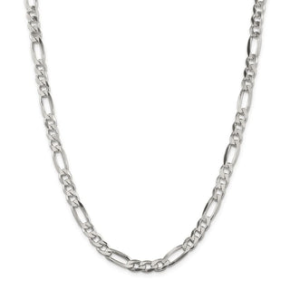 24" Sterling Silver 6.75mm Figaro Chain Necklace