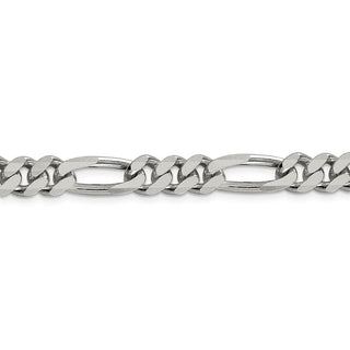 9" Sterling Silver 8mm Figaro Chain Bracelet