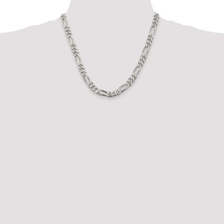 20" Sterling Silver 8mm Figaro Chain Necklace