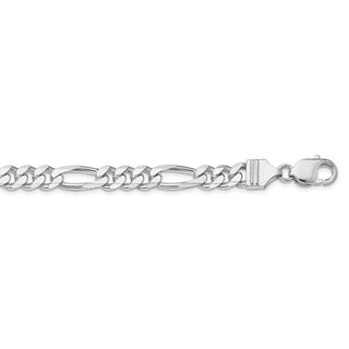 28" Rhodium-plated Sterling Silver 7.75mm Figaro Chain Necklace
