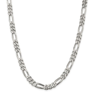 24" Sterling Silver 8mm Figaro Chain Necklace