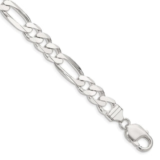 8" Sterling Silver 9mm Figaro Chain Bracelet
