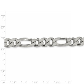 22" Sterling Silver 10.75mm Figaro Chain Necklace