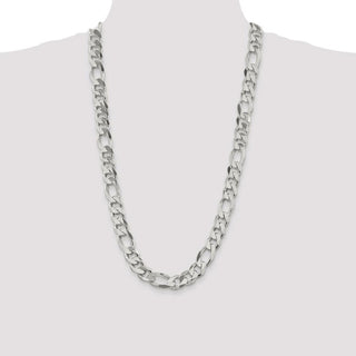 28" Sterling Silver 13.5mm Figaro Chain Necklace