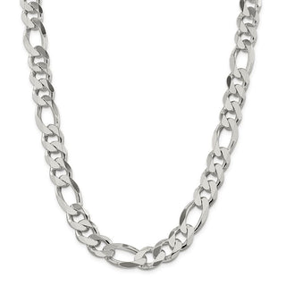 28" Sterling Silver 13.5mm Figaro Chain Necklace