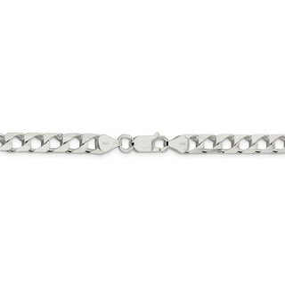 8" Sterling Silver 6.25mm Flat Open Curb Chain Bracelet
