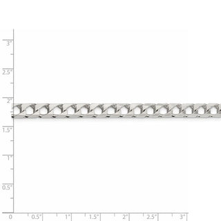 8" Sterling Silver 6.25mm Flat Open Curb Chain Bracelet