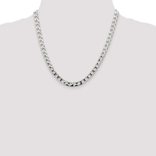 20" Sterling Silver 6.25mm Flat Open Curb Chain Necklace