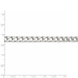 8" Sterling Silver 6.75mm Flat Open Curb Chain Bracelet