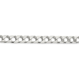 8" Sterling Silver 8.6mm Flat Open Curb Chain Bracelet