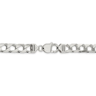 26" Sterling Silver 8.6mm Flat Open Curb Chain Necklace