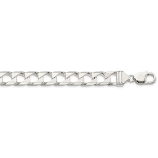 26" Sterling Silver 10.3mm Flat Open Curb Chain Necklace