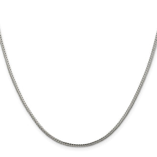 18" Sterling Silver 2mm Diamond-cut Round Franco Chain Necklace