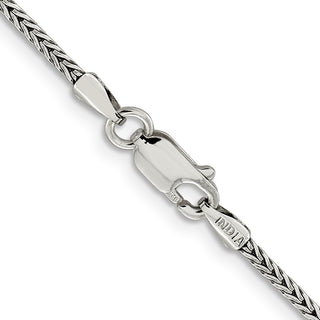 18" Sterling Silver 2mm Diamond-cut Round Franco Chain Necklace
