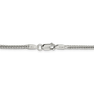7" Sterling Silver 2.5mm Diamond-cut Round Franco Chain Bracelet
