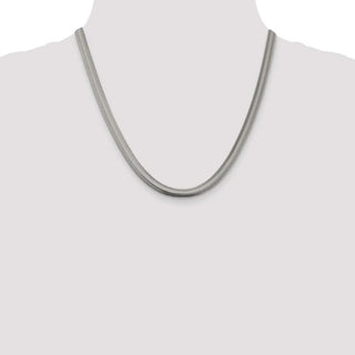 20" Sterling Silver 6.25mm Flat Oval Snake Chain Necklace