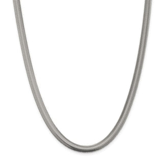 24" Sterling Silver 6.25mm Flat Oval Snake Chain Necklace