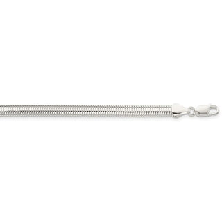 30" Sterling Silver 5mm 6-sided Oval Snake Chain Necklace