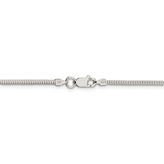 7" Sterling Silver 2mm Diamond-cut Snake Chain Bracelet