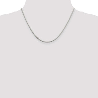 18" Sterling Silver 2mm Diamond-cut Snake Chain Necklace