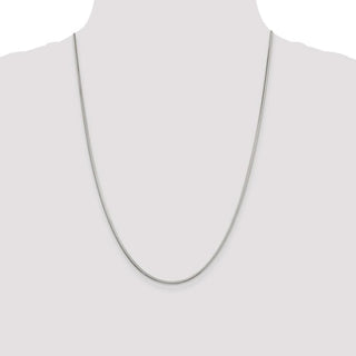 24" Sterling Silver 2mm Diamond-cut Snake Chain Necklace