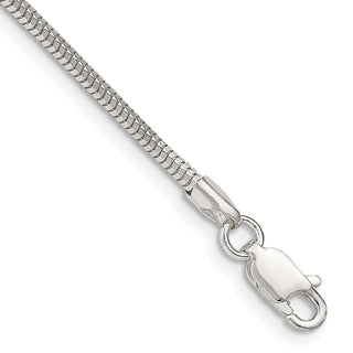 7" Sterling Silver 2mm Diamond-cut Snake Chain Bracelet