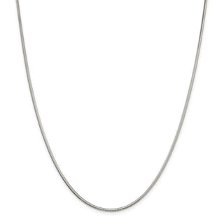 24" Sterling Silver 2mm Diamond-cut Snake Chain Necklace
