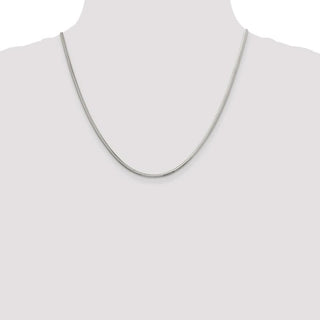 20" Sterling Silver 2.5mm Diamond-cut Snake Chain Necklace