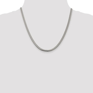 20" Sterling Silver 4.2mm Flat Oval Snake Chain Necklace