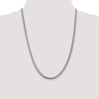 24" Sterling Silver 4.2mm Flat Oval Snake Chain Necklace