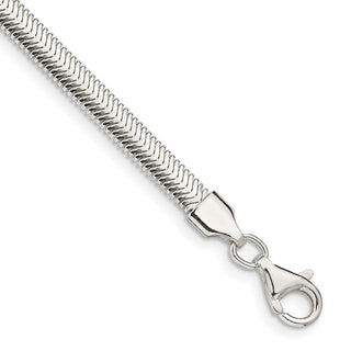 7" Sterling Silver 4.2mm Flat Oval Snake Chain Bracelet