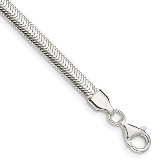 7" Sterling Silver 4.2mm Flat Oval Snake Chain Bracelet