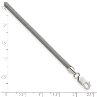 Sterling Silver 18inch 3mm Metallic Rubber Cord Necklace