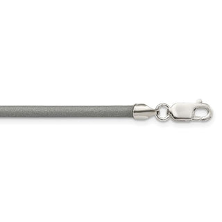 Sterling Silver 16inch 3mm Metallic Rubber Cord Necklace