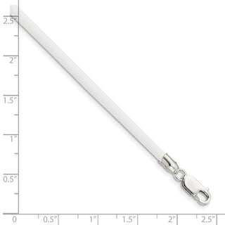Sterling Silver 16inch 3mm White Rubber Cord Necklace