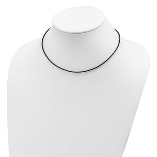Sterling Silver 20inch 1.5mm Black Leather Cord Necklace